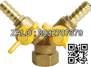 Van thau 3 ngã nối ống mềm 2 khóa ở giữa 2 ren trong DN15