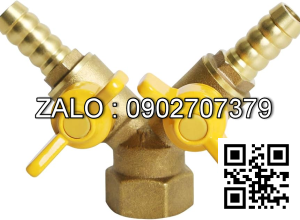 Van thau 3 ngã nối ống mềm 2 khóa ở giữa 2 ren trong DN40