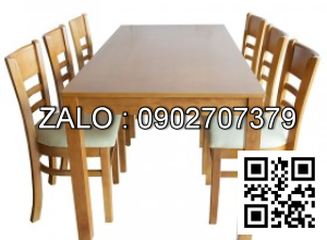 Bộ Bàn Ăn Gia Đình Gỗ Cao Su 1m6 6 Ghế