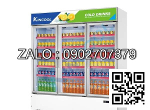 Tủ mát 3 cánh kính Kincool máy nén dưới