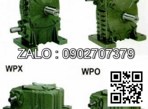 Hộp giảm tốc dạng vuông góc thân đứng vỏ gang , size : 100 , tỉ số truyền 1/60 mặt bích (mặt loa) nằm ở phía trên Model : HMW ( WPDS )