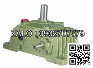 Hộp giảm tốc dạng vuông góc thân đứng vỏ gang , size : 100 , tỉ số truyền 1/60 cốt đầu ra chỉ lên phía trên Model : VW ( WPO )