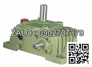 Hộp giảm tốc dạng vuông góc thân đứng vỏ gang , size : 120 , tỉ số truyền 1/40 cốt đầu ra chỉ lên phía trên Model : VW ( WPO )
