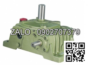 Hộp giảm tốc dạng vuông góc thân đứng vỏ gang , size : 135 , tỉ số truyền 1/15 cốt đầu ra chỉ lên phía trên Model : VW ( WPO )