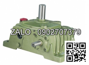 Hộp giảm tốc dạng vuông góc thân đứng vỏ gang , size : 135 , tỉ số truyền 1/10 cốt đầu ra chỉ lên phía trên Model : VW ( WPO )