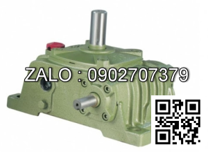 Hộp giảm tốc dạng vuông góc thân đứng vỏ gang , size : 147 , tỉ số truyền 1/50 cốt đầu ra chỉ lên phía trên Model : VW ( WPO )