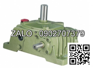 Hộp giảm tốc dạng vuông góc thân đứng vỏ gang , size : 155 , tỉ số truyền 1/30 cốt đầu ra chỉ lên phía trên Model : VW ( WPO )
