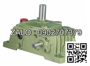 Hộp giảm tốc dạng vuông góc thân đứng vỏ gang , size : 175 , tỉ số truyền 1/40 cốt đầu ra chỉ lên phía trên Model : VW ( WPO )