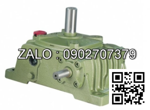 Hộp giảm tốc dạng vuông góc thân đứng vỏ gang , size : 175 , tỉ số truyền 1/15 cốt đầu ra chỉ lên phía trên Model : VW ( WPO )