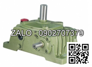 Hộp giảm tốc dạng vuông góc thân đứng vỏ gang , size : 250 , tỉ số truyền 1/40 cốt đầu ra chỉ lên phía trên Model : VW ( WPO )