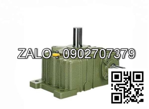 Hộp giảm tốc dạng úp ( nằm ) trục vít - bánh vít Yushen vỏ gang , size : 80 , tỉ số truyền 1/10 trục cốt ra hướng lên trên Model : WPO
