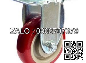 Bánh Xe PVC Đỏ Mận Phi 100x32 - Cố Định Tải Trọng 100kg / 1 Cái
