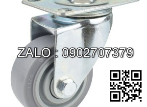 Bánh Xe TPR Xám Phi 75x32 - Cố Định Tải Trọng 100kg / 1 Cái