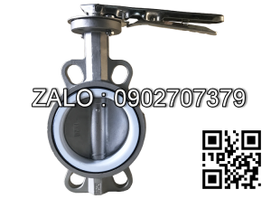 Van bướm tay gạt ron teflon Inox SUS304 DN32