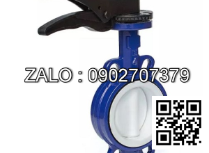 Van bướm tay gạt ron teflon gang DN50