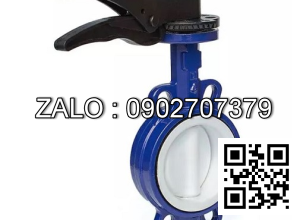 Van bướm tay gạt ron teflon gang DN150