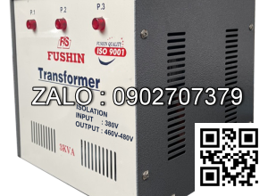 Biến áp tự ngẫu 3 pha 380V/460V-480V 3KVA-Dây đồng - Nhản hiệu : Fushin