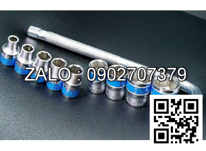 Bộ Dụng Cụ Cần Siết 1/2 Chữ L Và 9 Đầu Tuýp Lục Giác 1/2 size 8,10,12,13,14,17,19,22,24mm