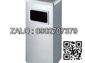Thùng rác inox A34-A (có gạt tàn thuốc lá)