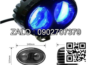 Đèn 12V-80V/6W cảnh báo chiếu vạch thẳng màu xanh