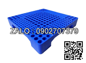 Pallet nhựa lót sàn 600x600x100mm màu xanh