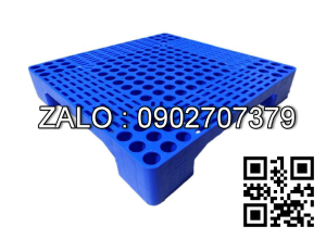 Pallet nhựa lót sàn 600x600x100mm màu xanh dương