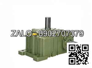 Hộp giảm tốc dạng úp ( nằm ) trục vít - bánh vít Yushen vỏ gang , size : 50 , tỉ số truyền 1/25 trục cốt ra hướng lên trên Model : WPO
