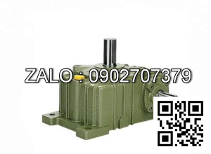 Hộp giảm tốc dạng úp ( nằm ) trục vít - bánh vít Yushen vỏ gang , size : 50 , tỉ số truyền 1/10 trục cốt ra hướng lên trên Model : WPO