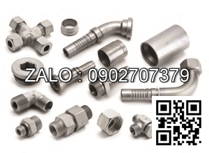 Đầu nối thủy lực inox 2 đầu ren 1/4 inch