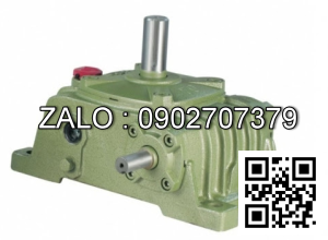 Hộp giảm tốc dạng vuông góc thân đứng vỏ gang , size : 40 , tỉ số truyền 1/50 cốt đầu ra chỉ lên phía trên Model : VW ( WPO )