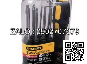 Bộ tuốc nơ vít Stanley 2 cạnh & 4 cạnh 9 chi 
tiết 62-511