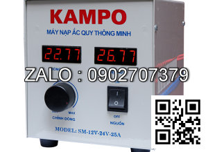 Máy nạp ắc quy thông minh KAMPO công suất lớn 12V-24V-25A - KAMPO